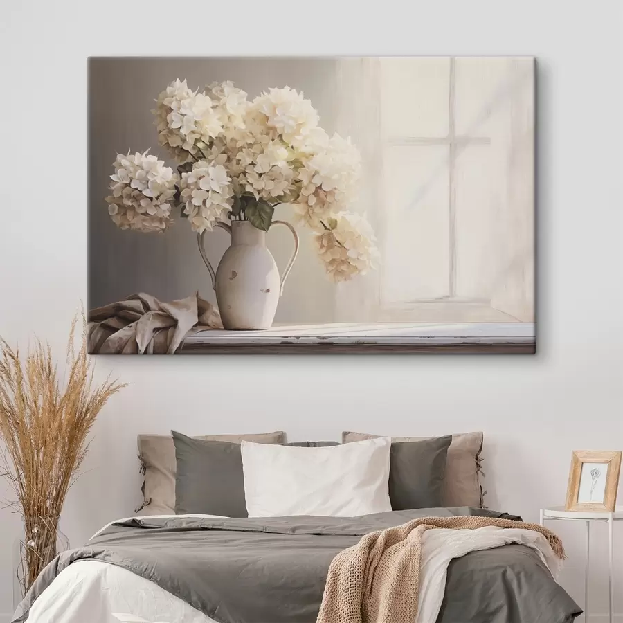 wall murals Vase with flowers on window sill s41762