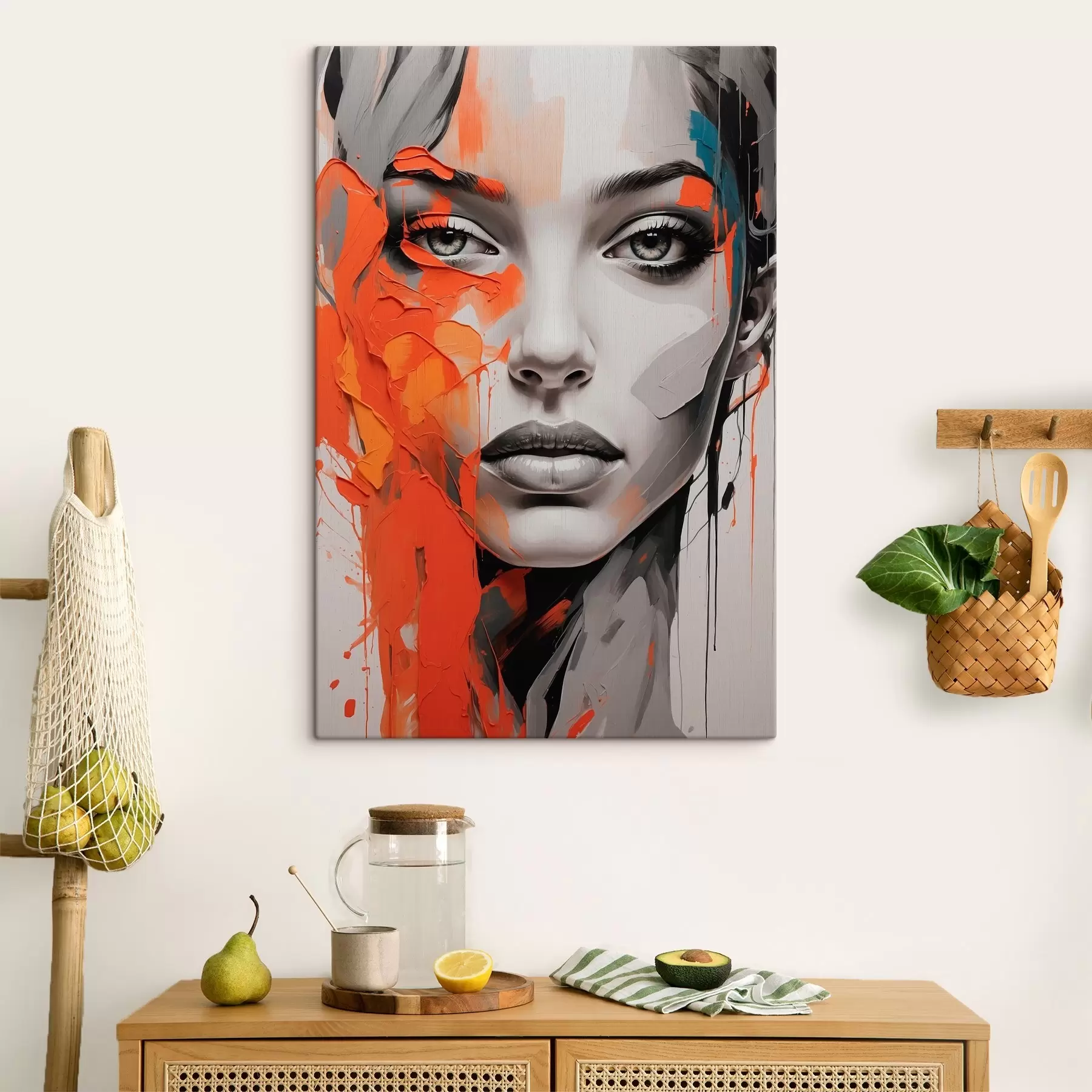 wall murals Girl's face in oil painting style s41764