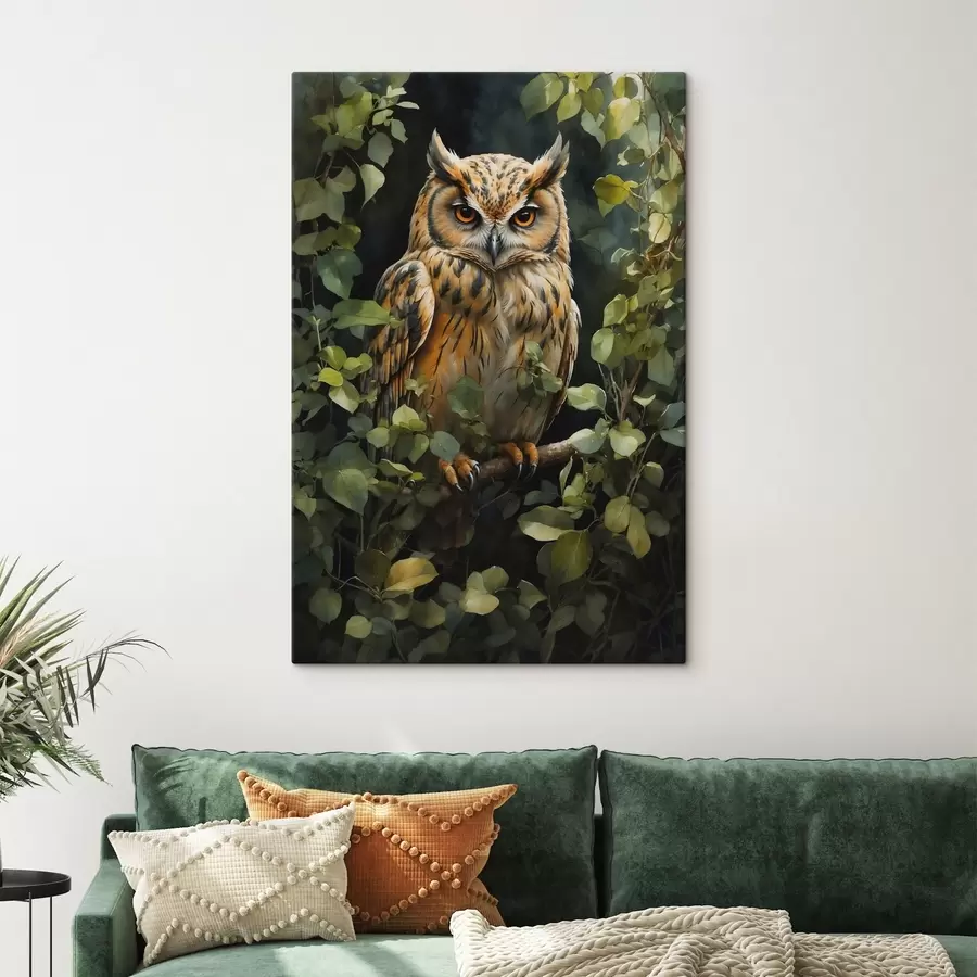 wall murals Owl on a branch s41776