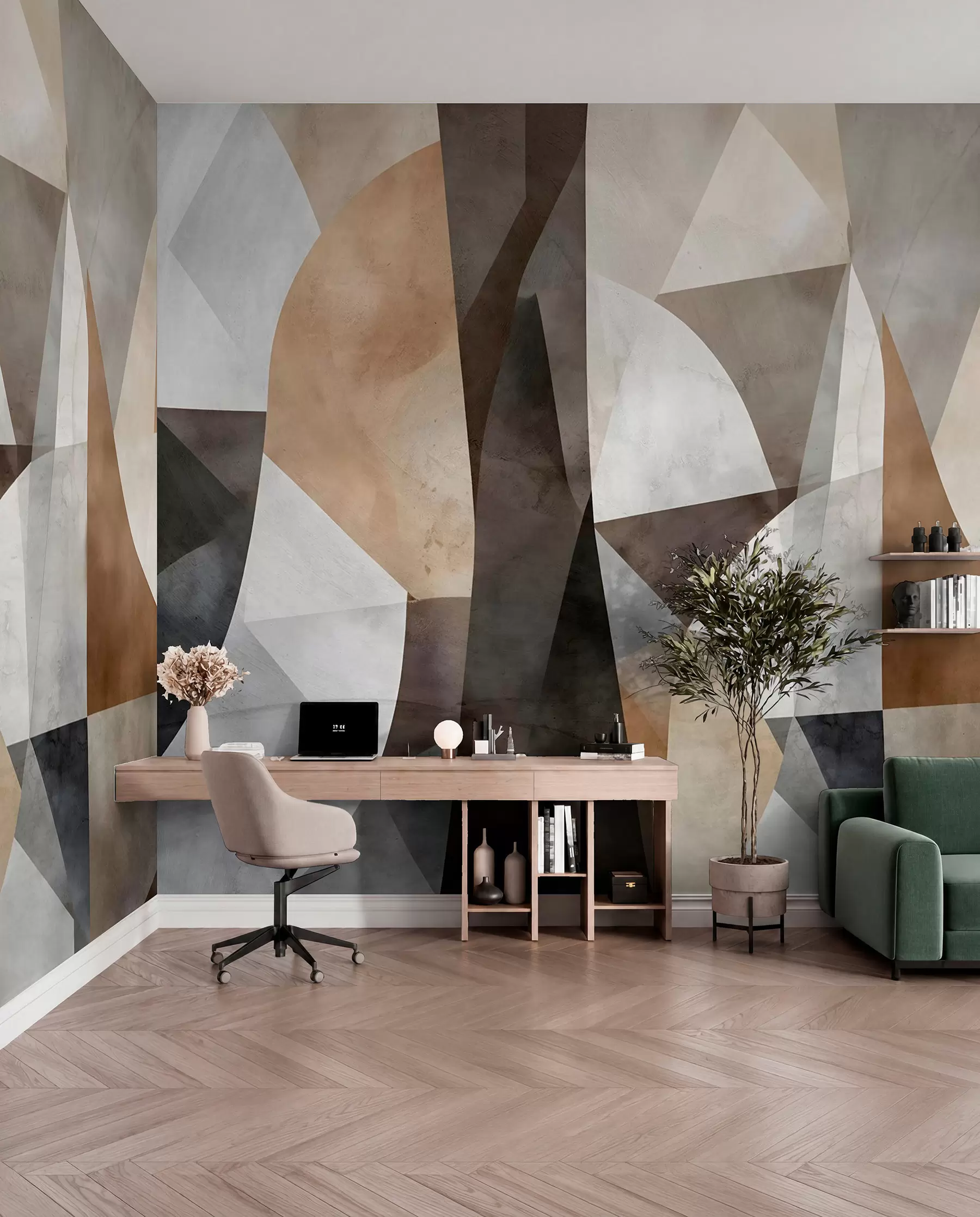 Wall Mural Photo Wallpaper Facets in Earth Tones w08530