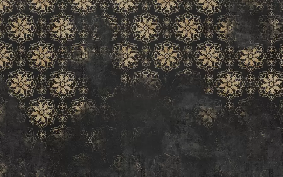 wall murals Vintage design with mandala elements and distressed effect w02551