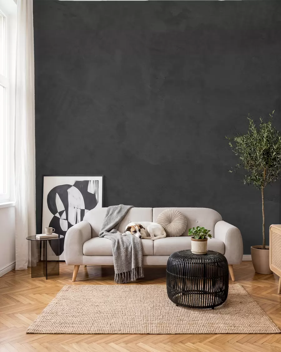 peintures murales Fond sombre avec effet de mur en béton w02553