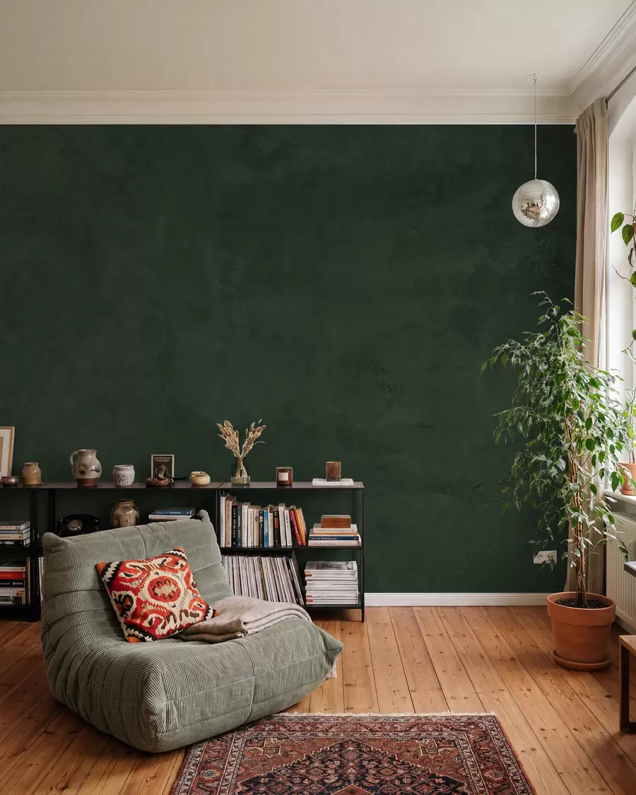 wall murals Green background with concrete wall effect w02553v1