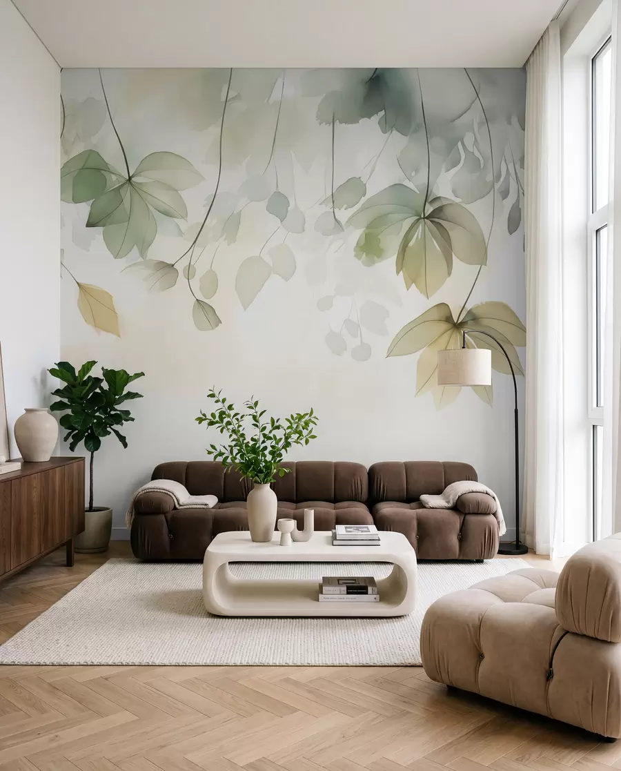 Wall Mural Photo Wallpaper Abstract vegetation imitation of watercolor w02637