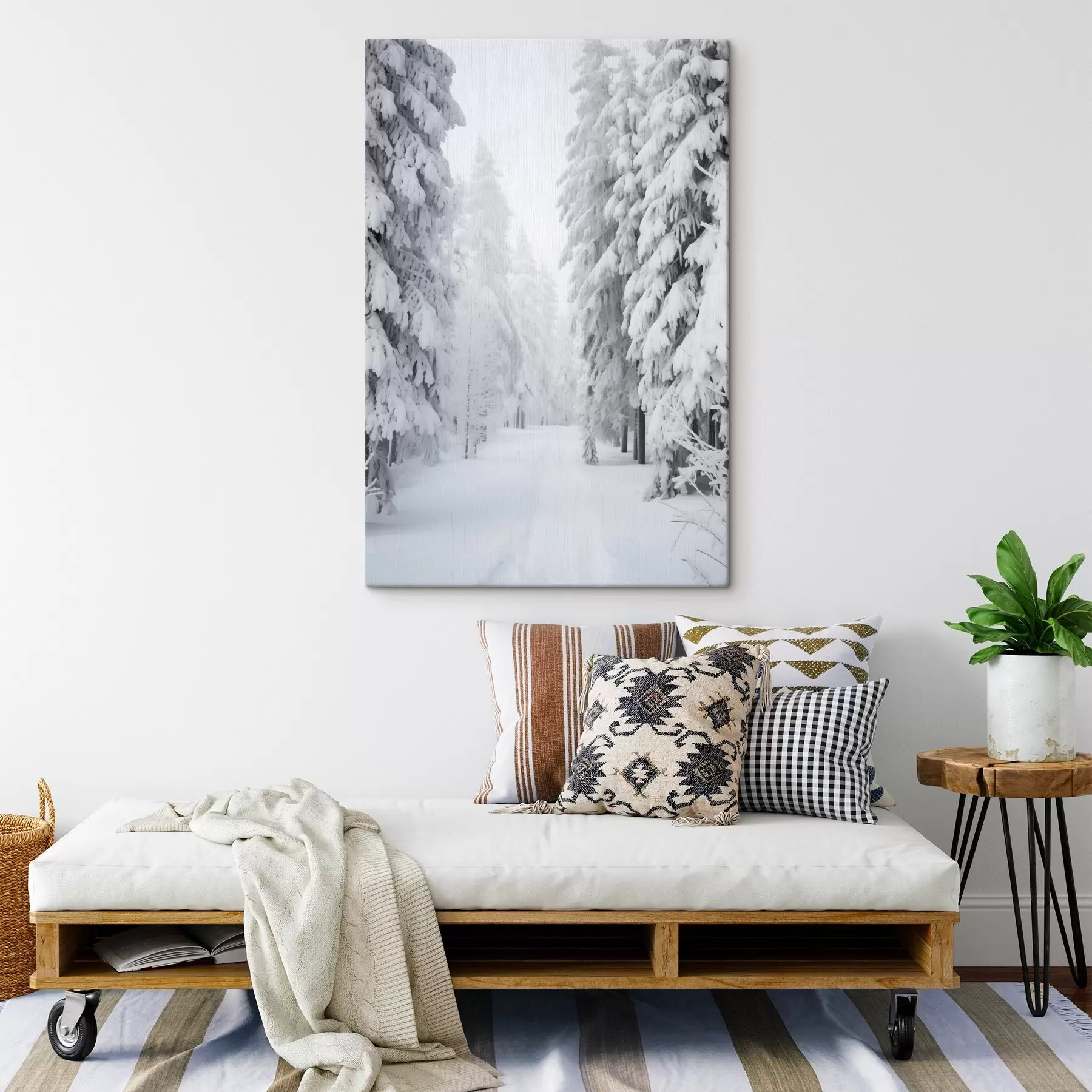 murales Bosque invernal en la nieve s42153