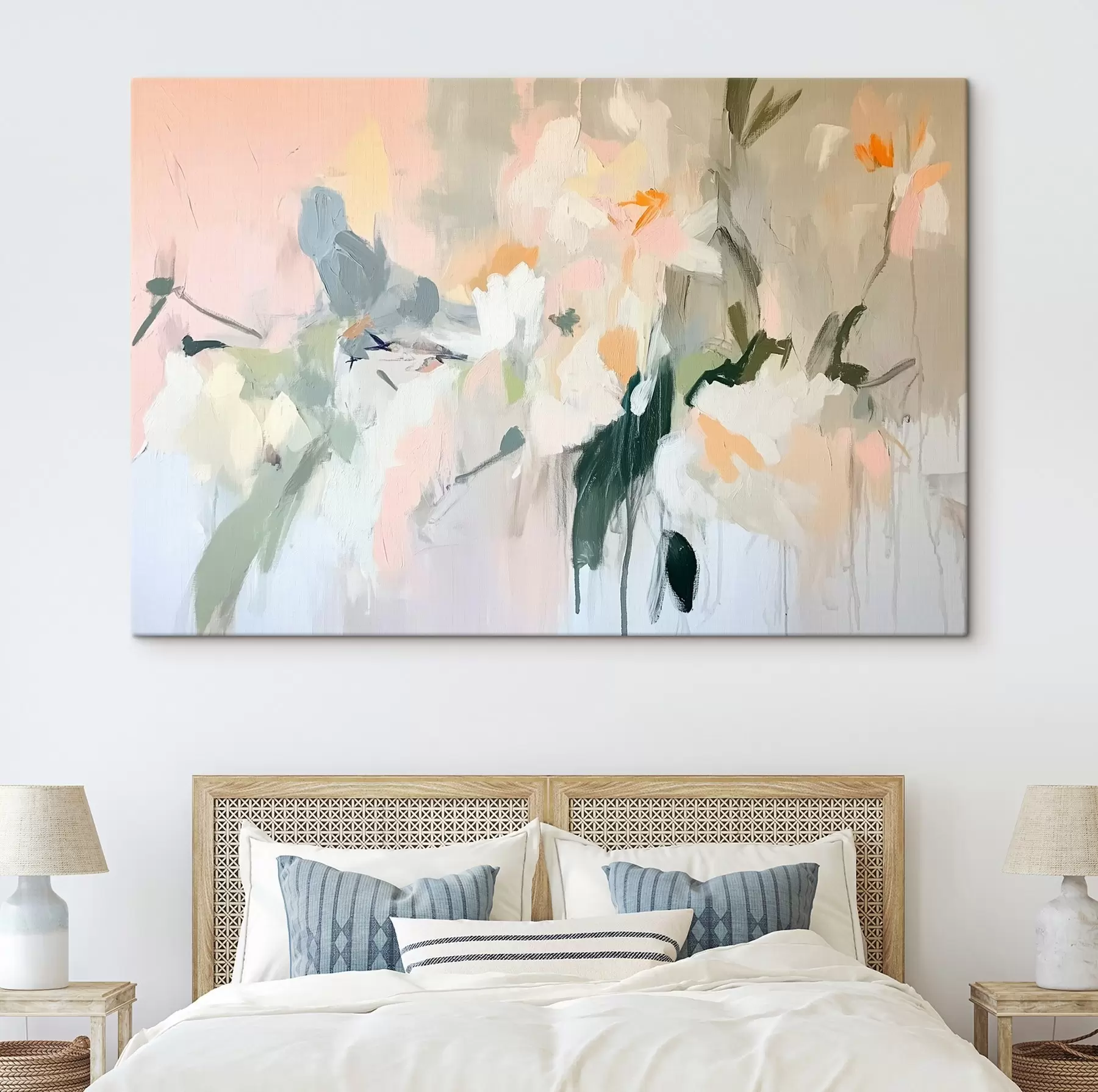 wall murals Abstract drawing, acrylic style, soft natural colors s42204