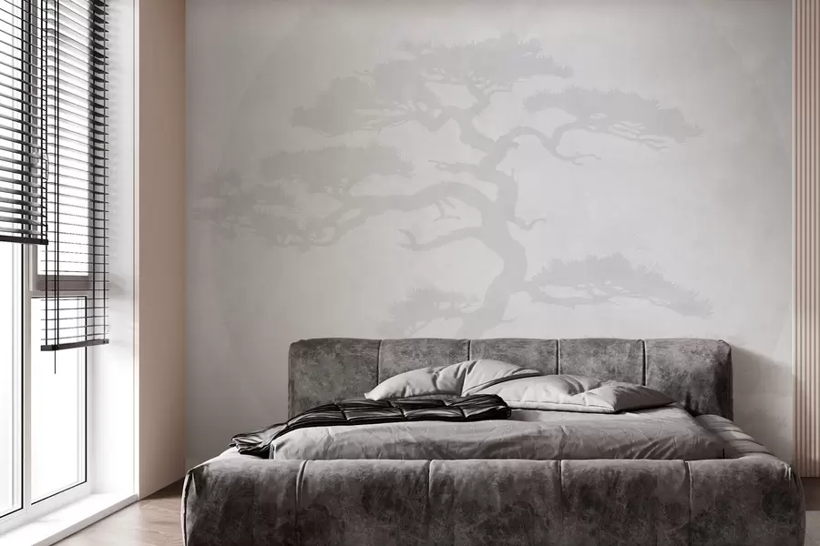 Wall Mural Photo Wallpaper Japanese bonsai tree and geometry grunge background w08554