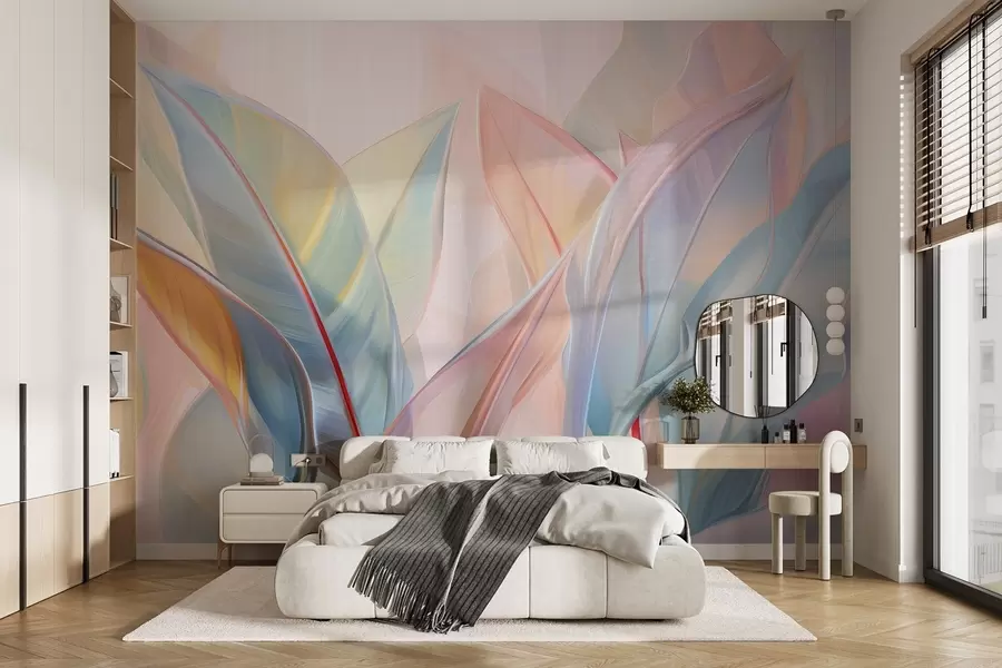 Wall Mural Photo Wallpaper Stylized multicolored leaves w02624