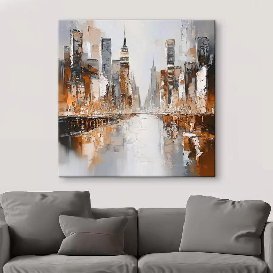 wall murals Abstract city with imitation brush strokes s42133