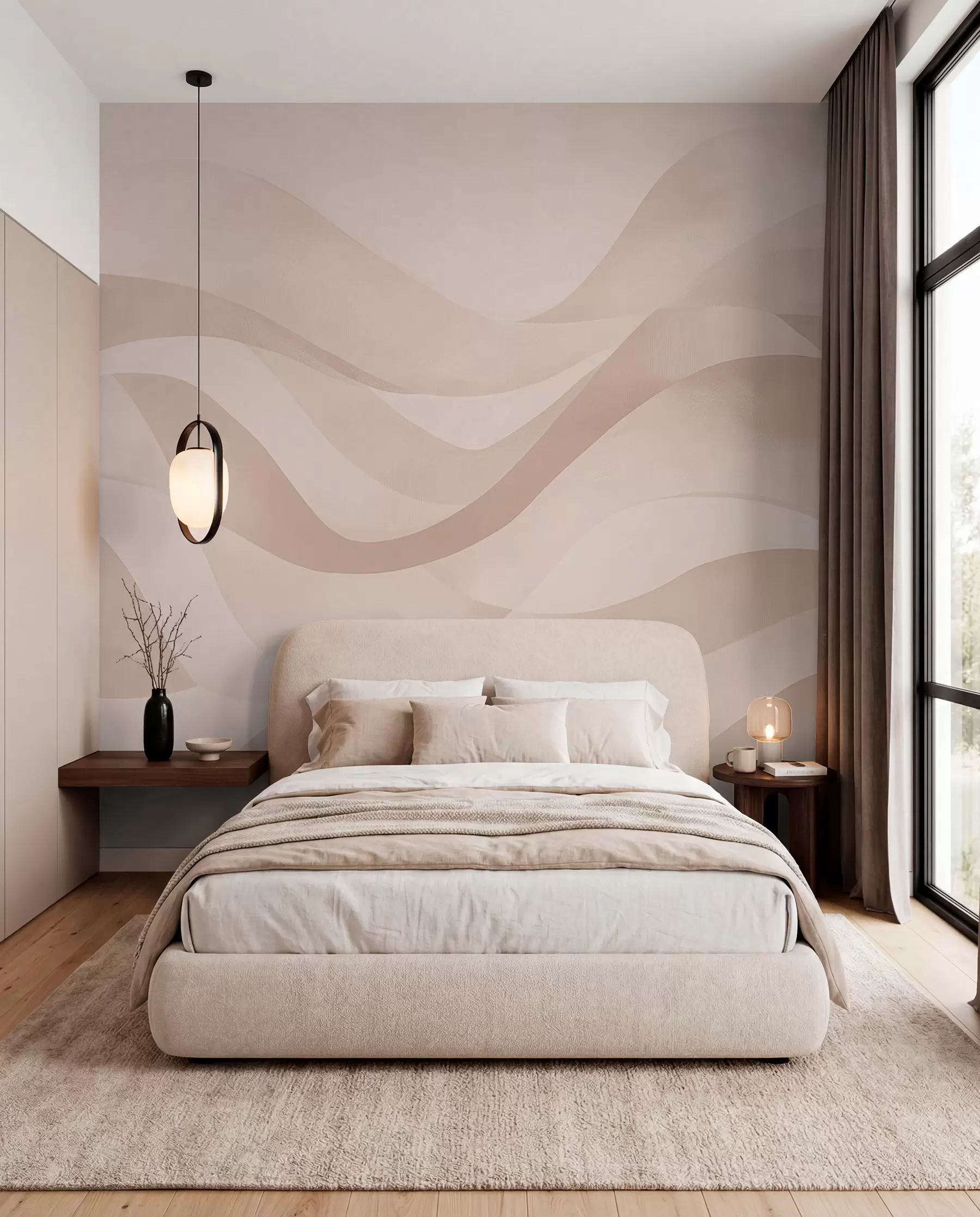 peintures murales Vagues de sable en strates w08564