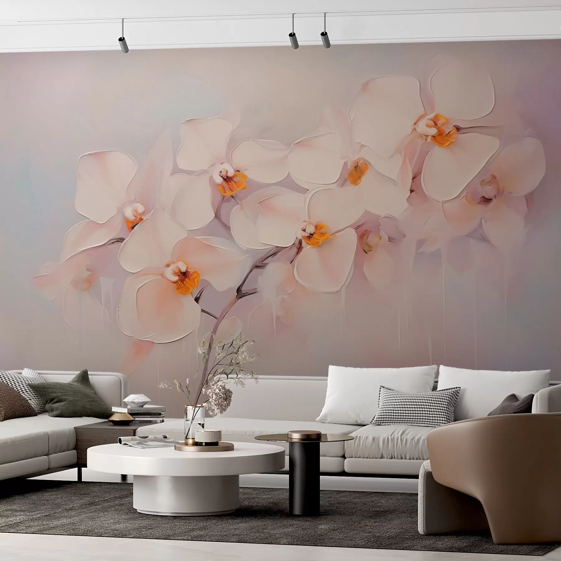 murais de parede Pintura de imitação de ramo de orquídea w02707