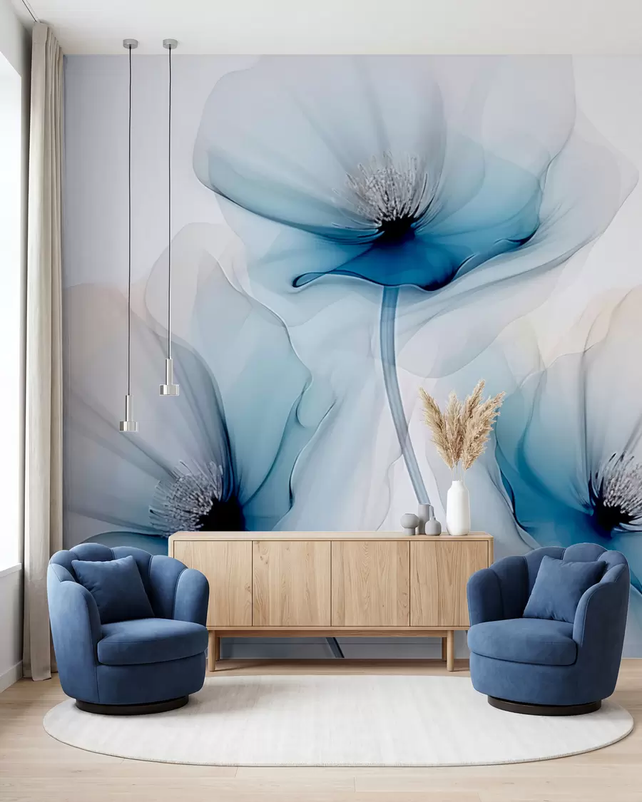 Wall Mural Photo Wallpaper Transparent flowers w02696