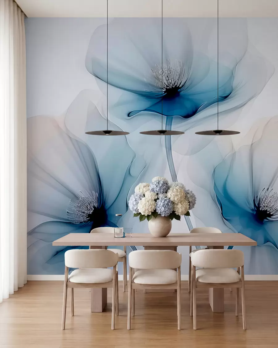 wall murals Transparent flowers w02696