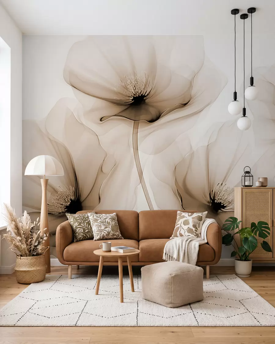 Wall Mural Photo Wallpaper Transparent flowers w02696v1