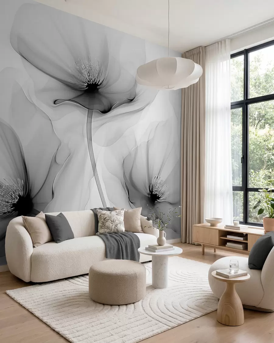 peintures murales Fleurs transparentes w02696v2