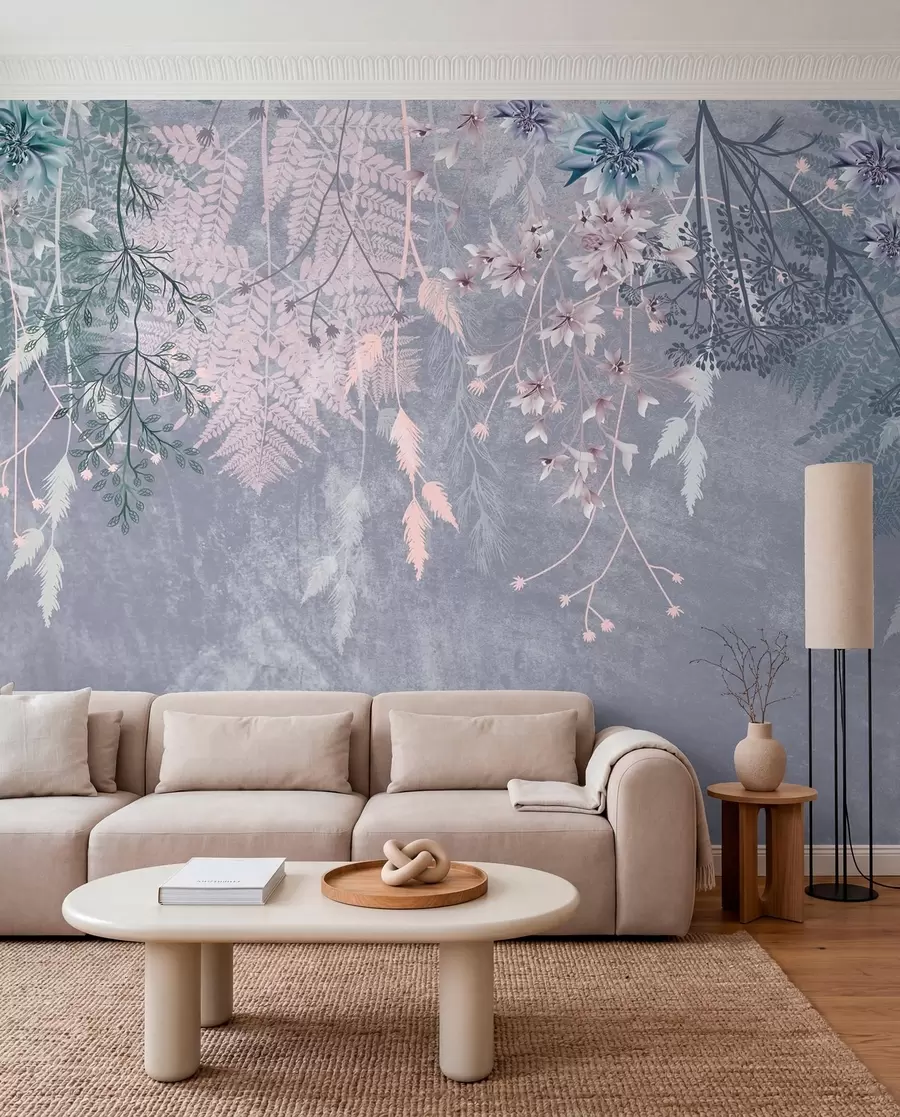 wall murals Wildflowers on Lavender Haze w08606