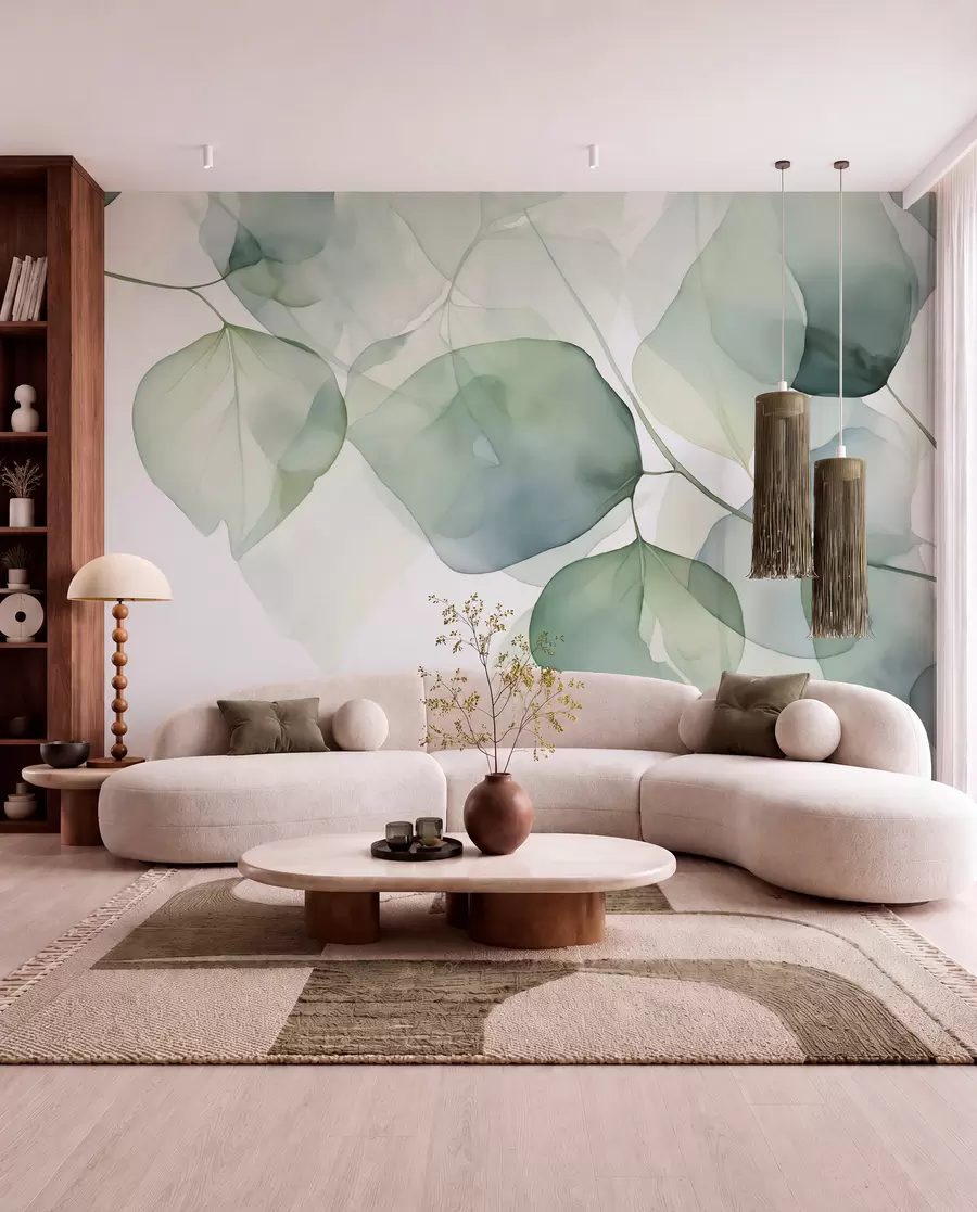 Wall Mural Photo Wallpaper Leaves large abstract imitation of watercolor w02725