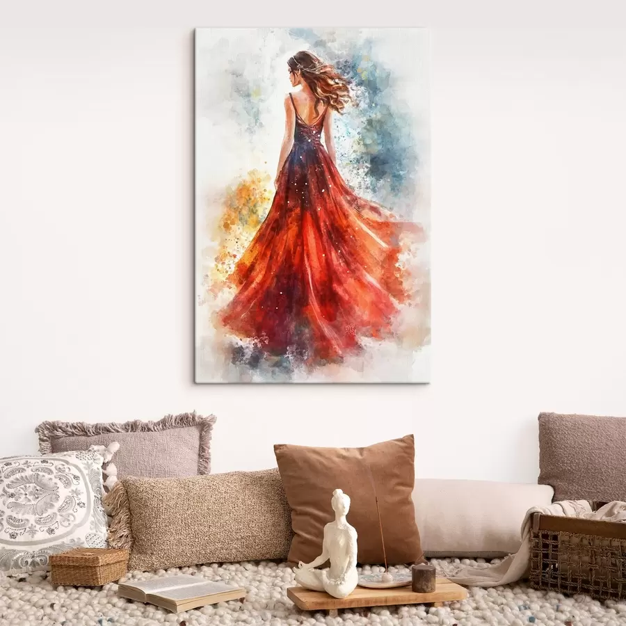 wall murals Girl in a red dress s42193
