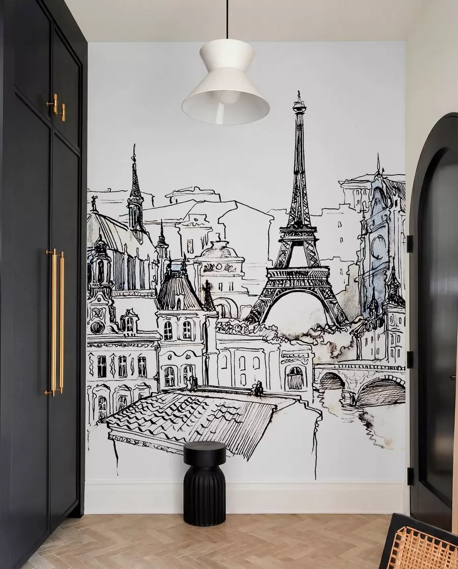 peintures murales Ligne d'horizon de Paris dans un contour artistique u77704