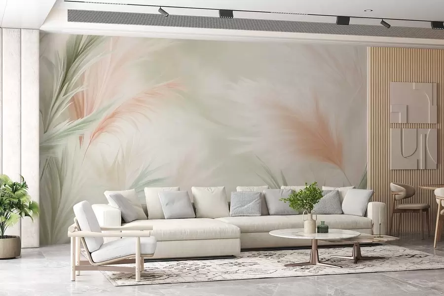 Wall Mural Photo Wallpaper tender pampas grass in delicate colors w02688