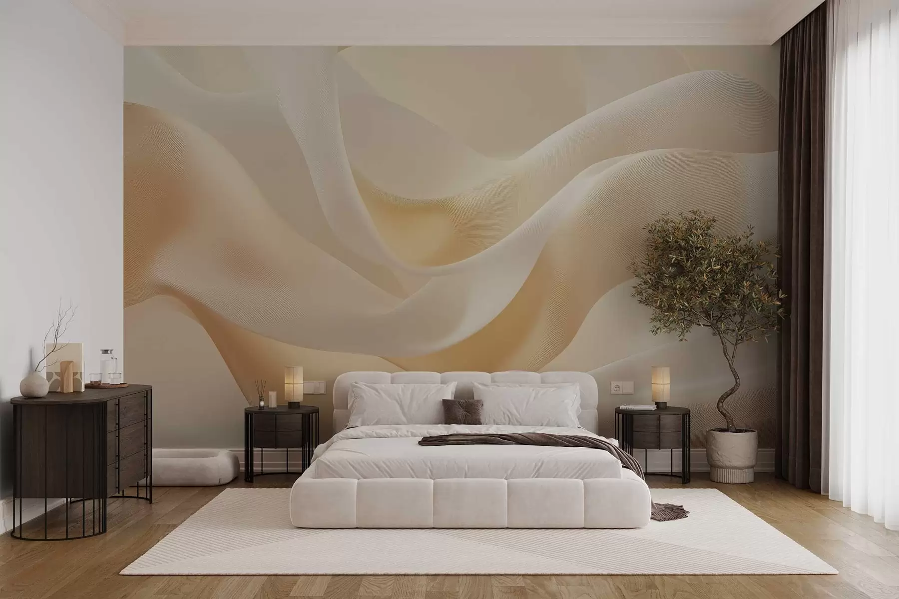 peintures murales imitation de tissu de soie w02765