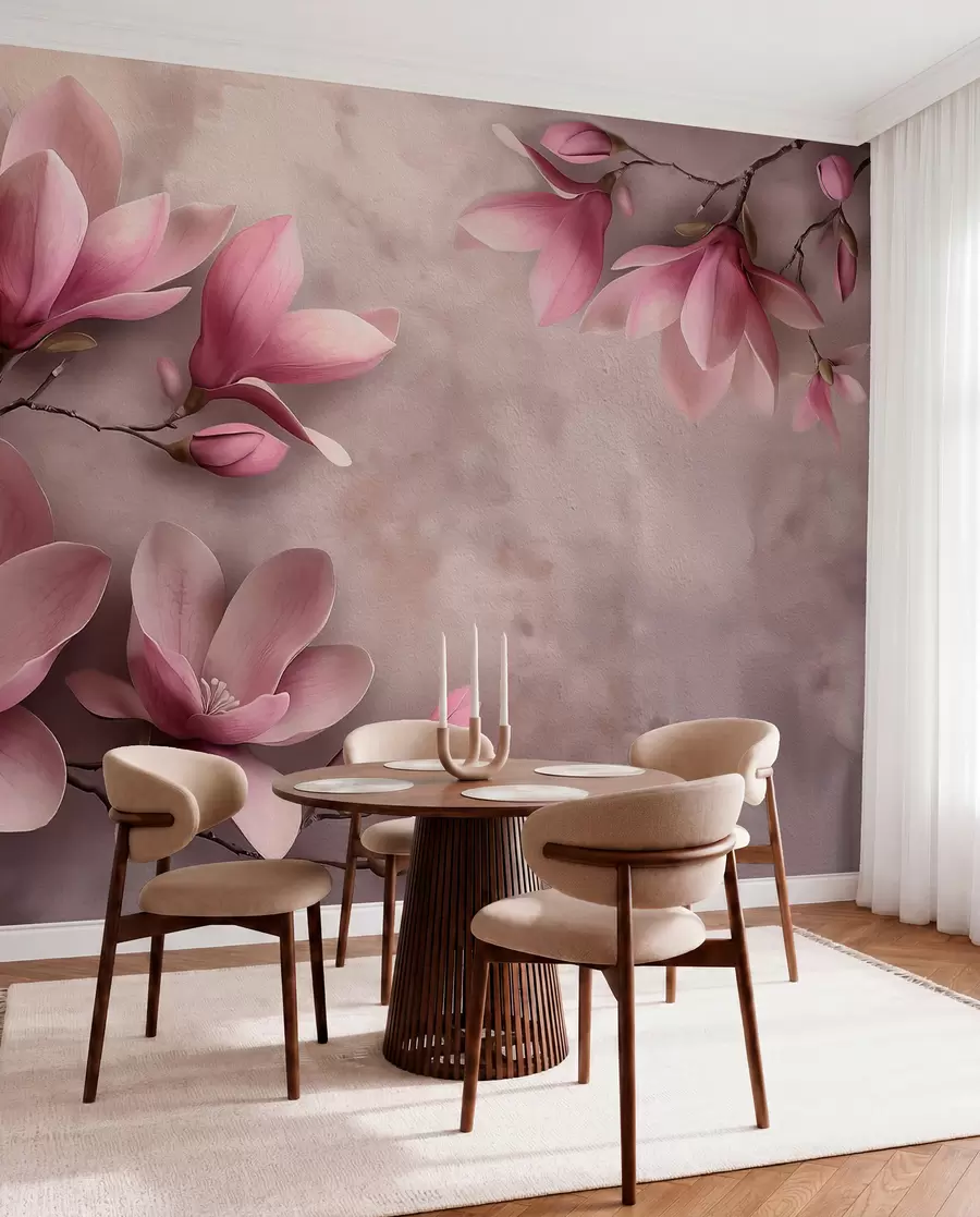 wall murals Magnolia on Mauve w08636
