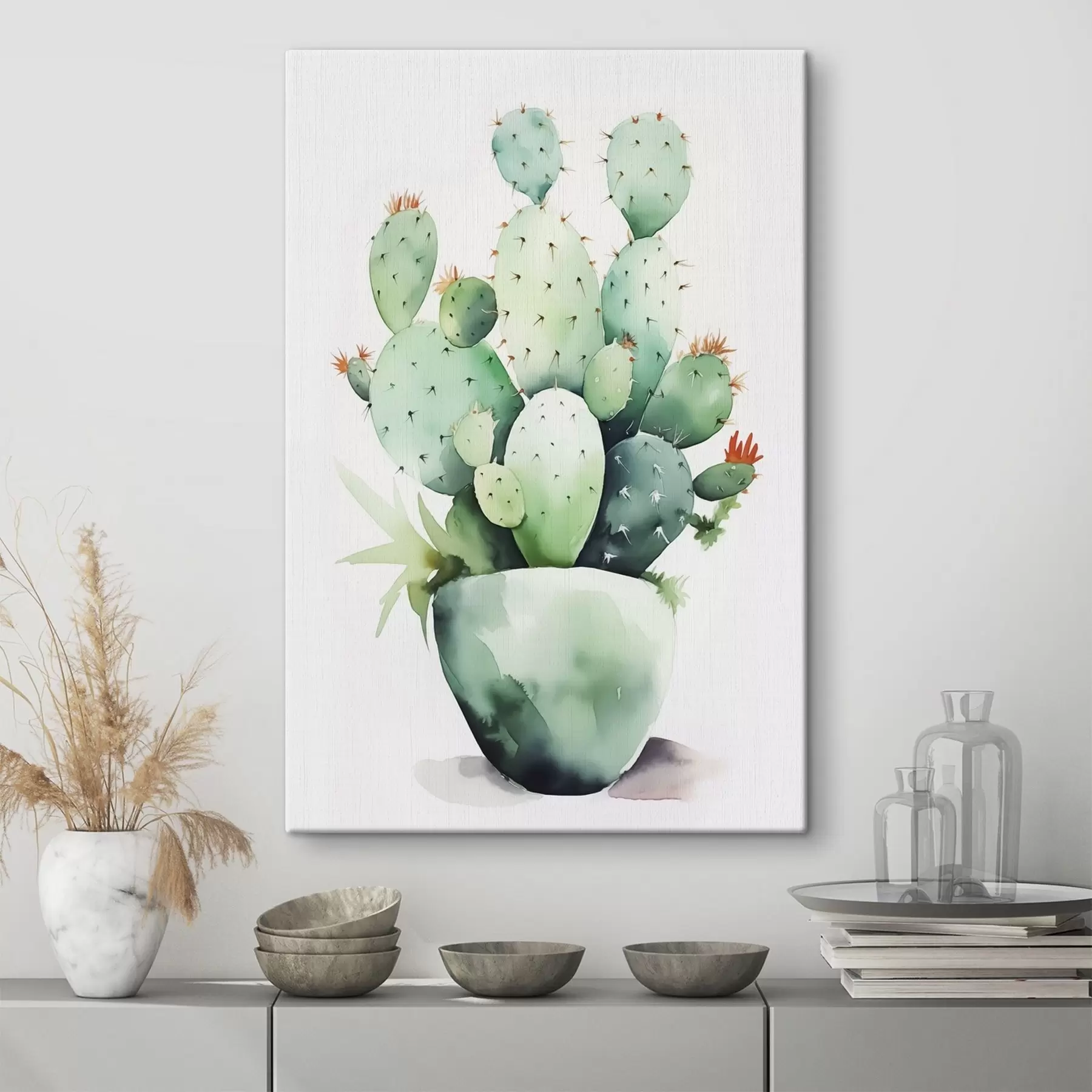 wall murals Cactus imitation wet watercolor s42410
