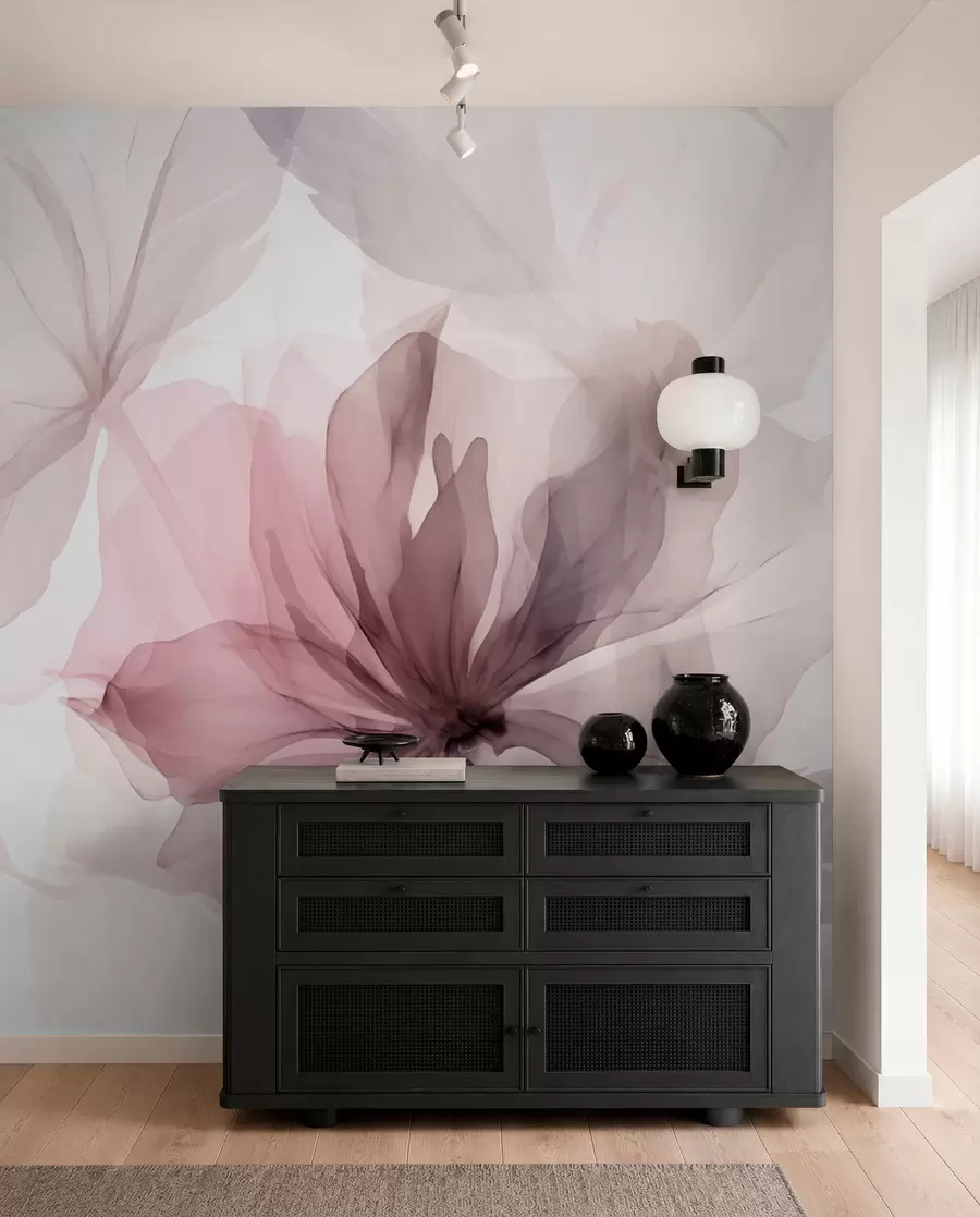 peintures murales Fleurs éphémères aux délicates couleurs pastel w02755