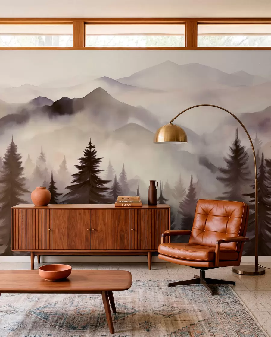 wall murals Mauve Ridges at First Light w08639v1