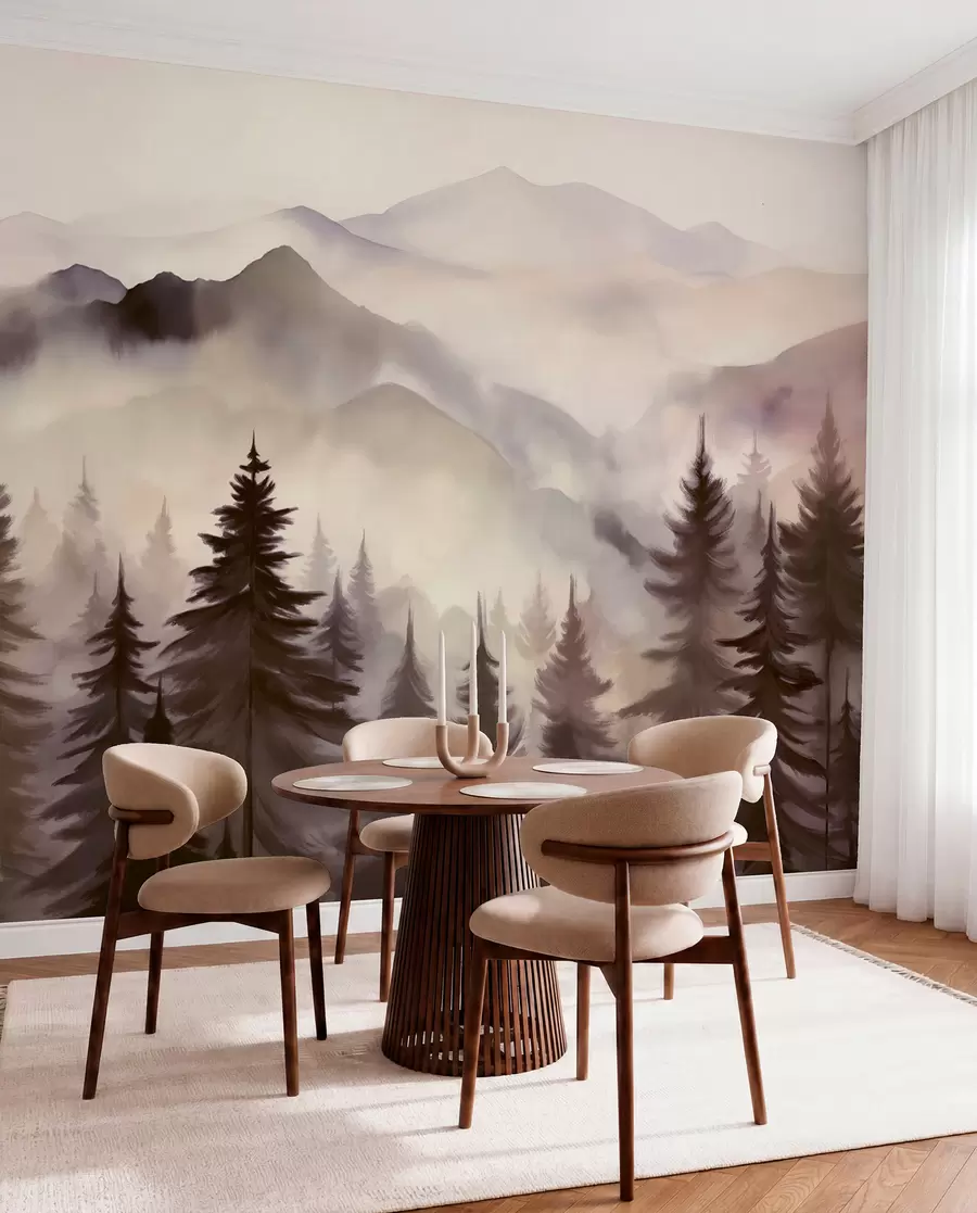 peintures murales Crêtes mauves à l’aube w08639v1