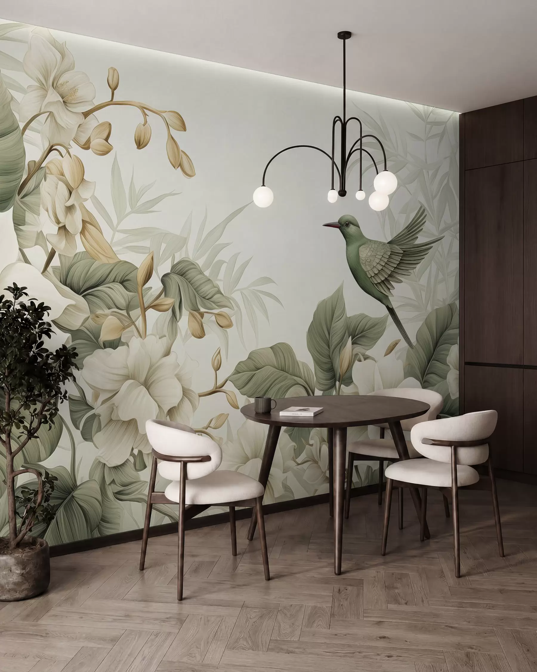 wall murals Tropical landscape with flowers w02844
