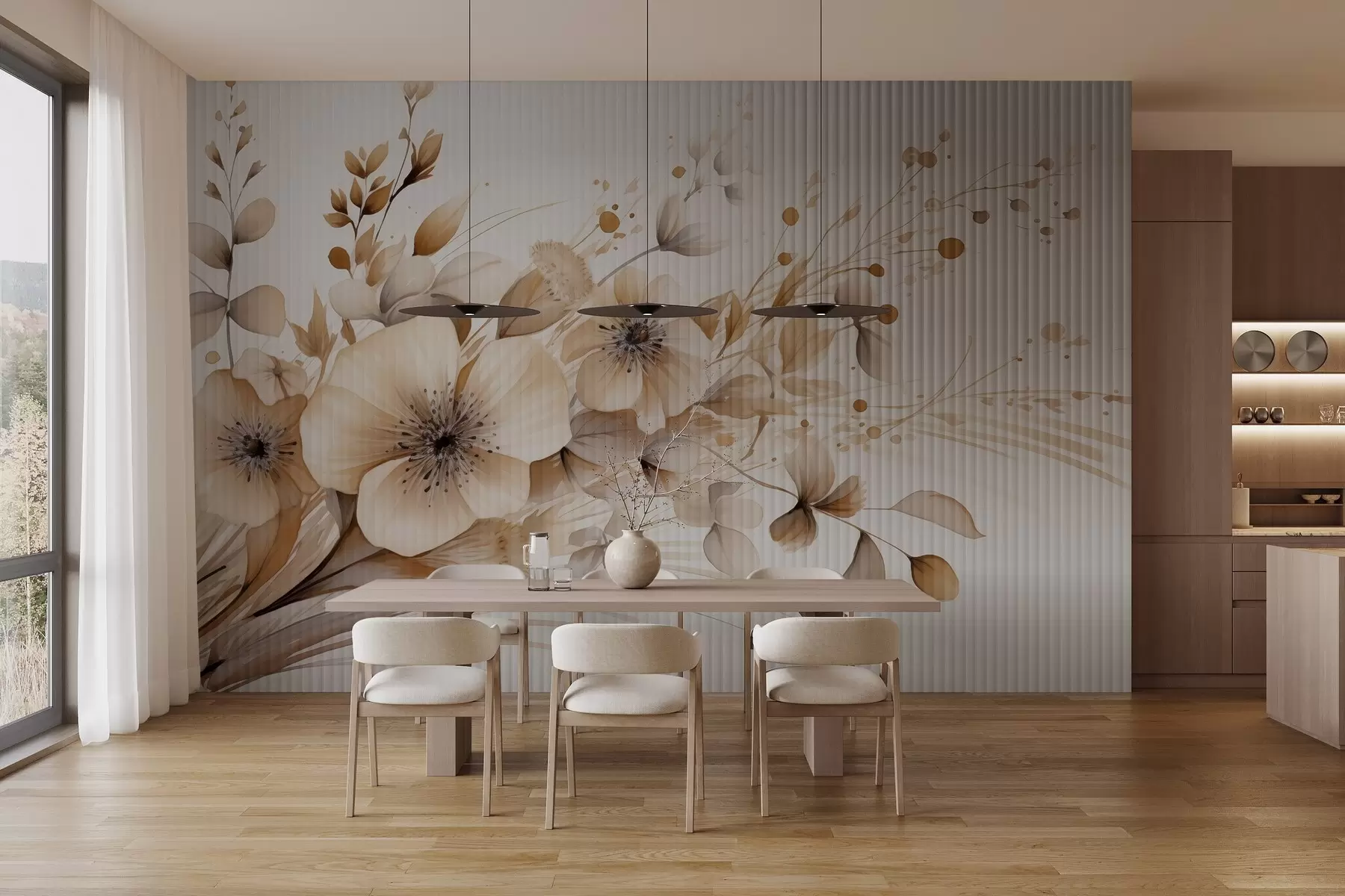 wall murals Watercolor bouquet w02850