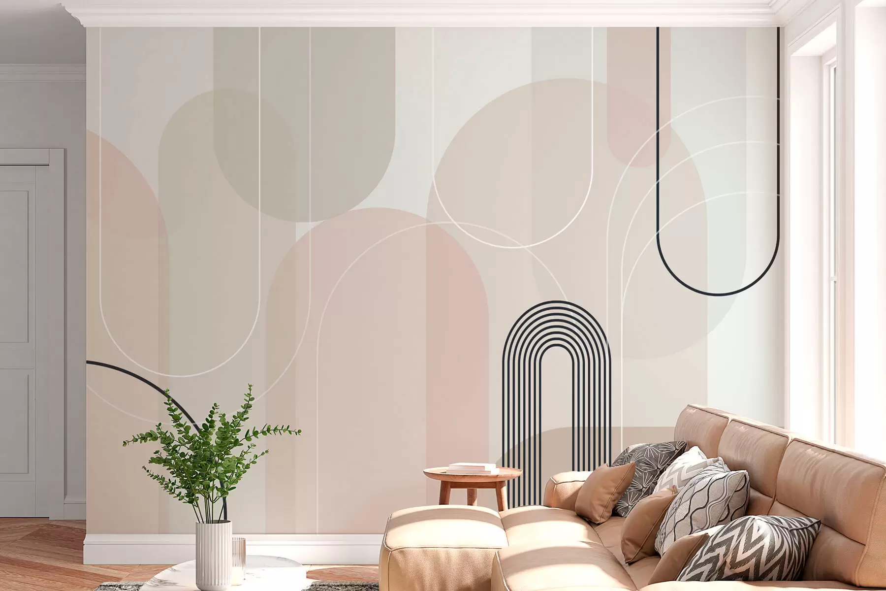 Wall Mural Photo Wallpaper Stylish minimalist arches w02826