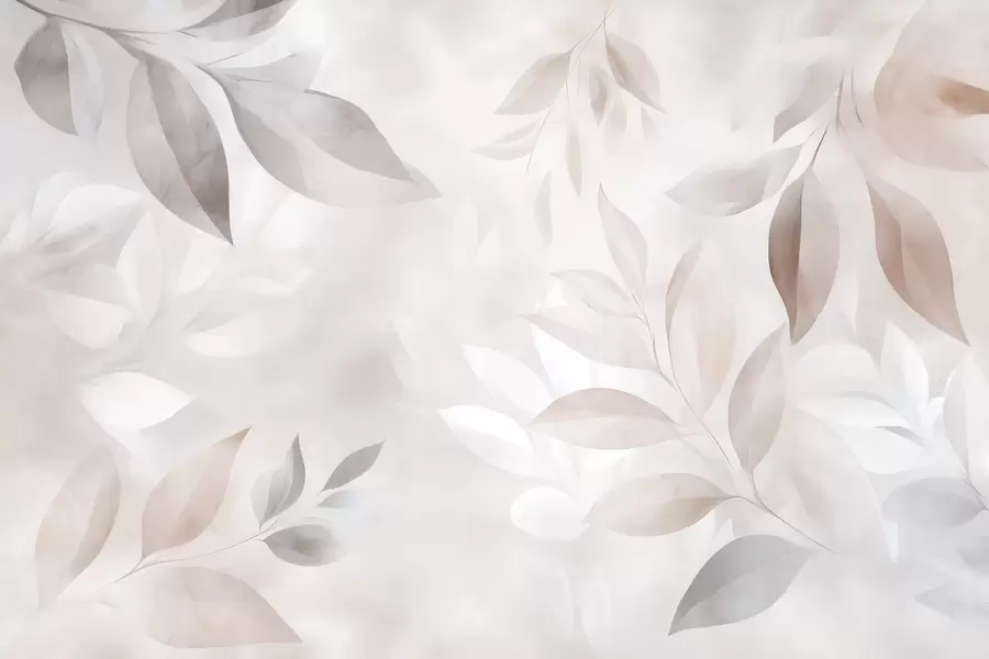 wall murals Delicate foliage in pastel colors w02770