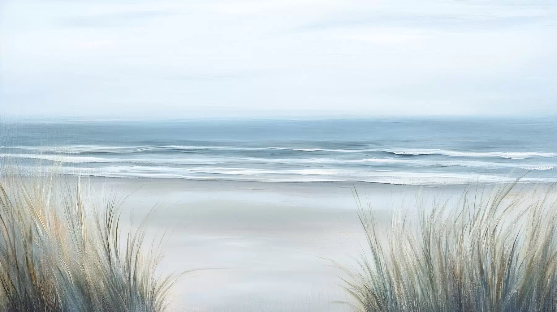 Wall Mural Photo Wallpaper Landscape with a wild beach in the style of oil painting w02869