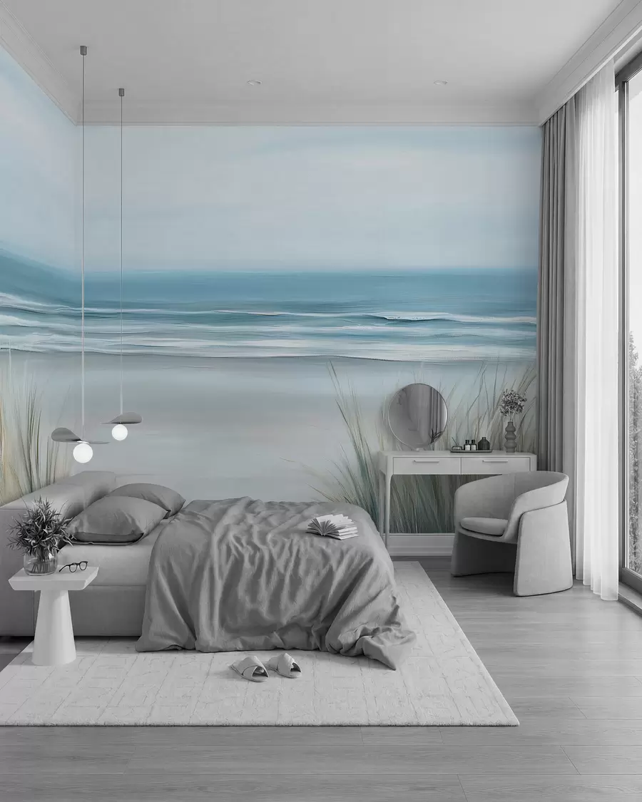 wall murals Landscape with a wild beach in the style of oil painting w02869