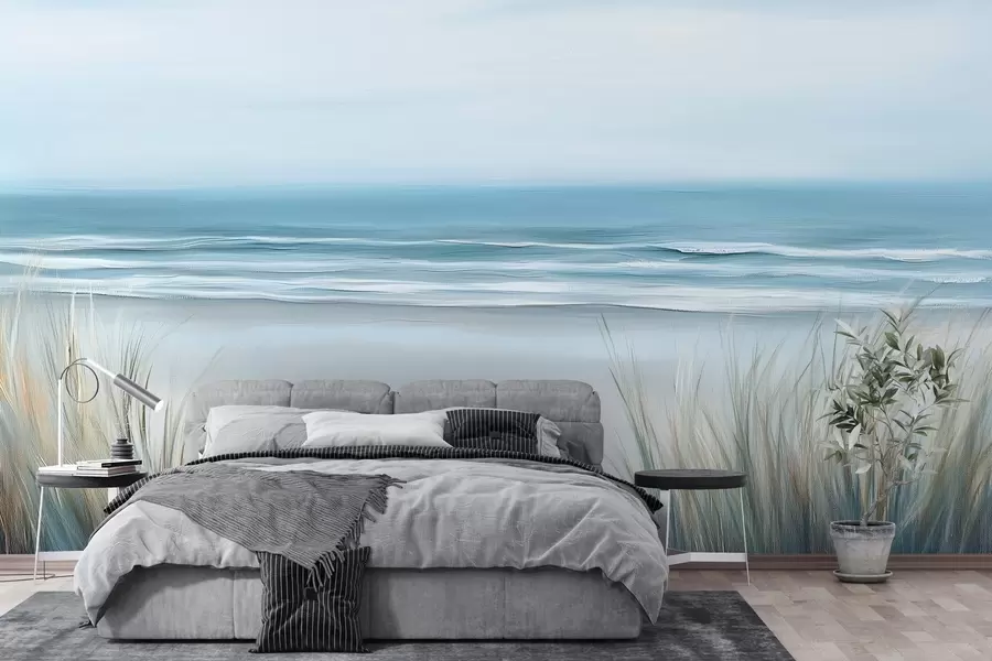 Wall Mural Photo Wallpaper Landscape with a wild beach in the style of oil painting w02869