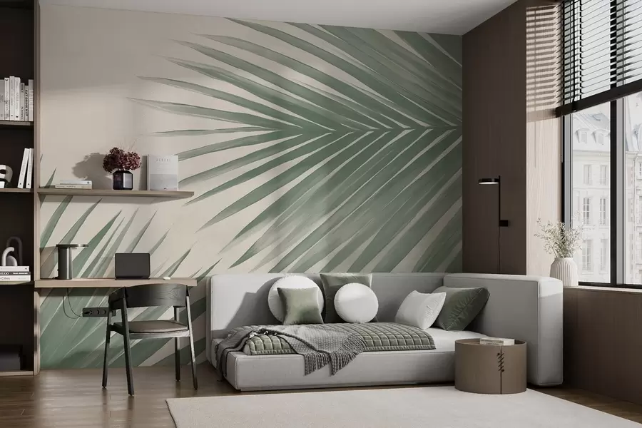 murais de parede Folhas de palmeira abstractas verdes w08653