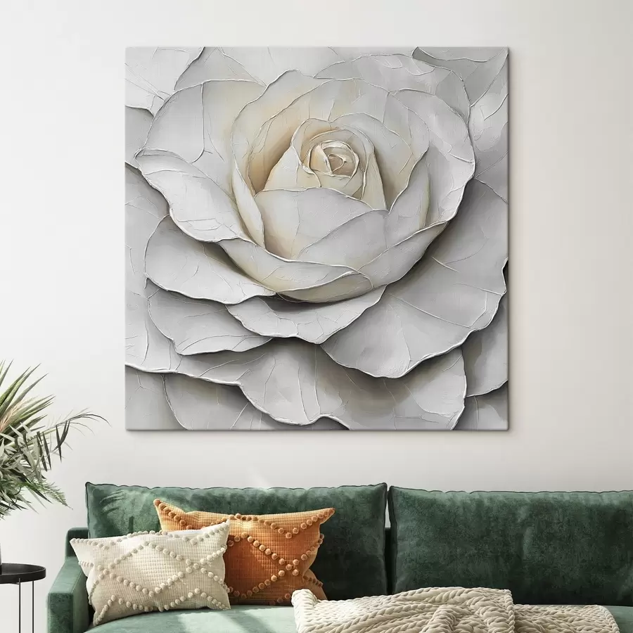 wall murals White rose in the style of oil painting s42603