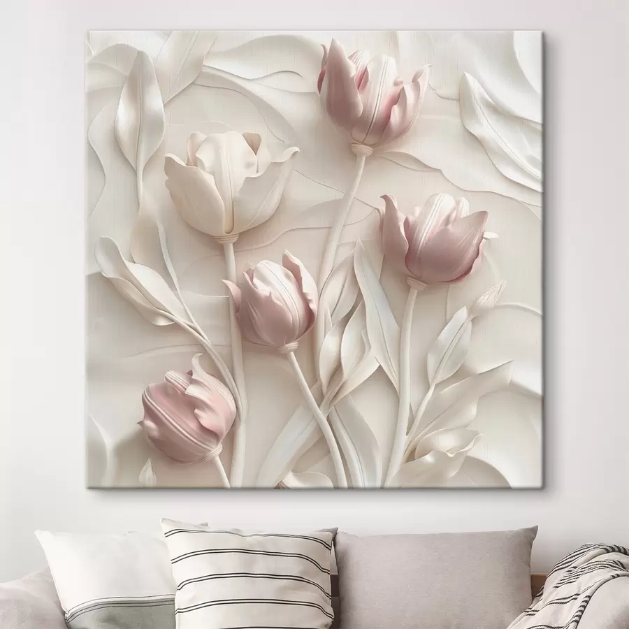 wall murals Volumetric delicate flowers s42613