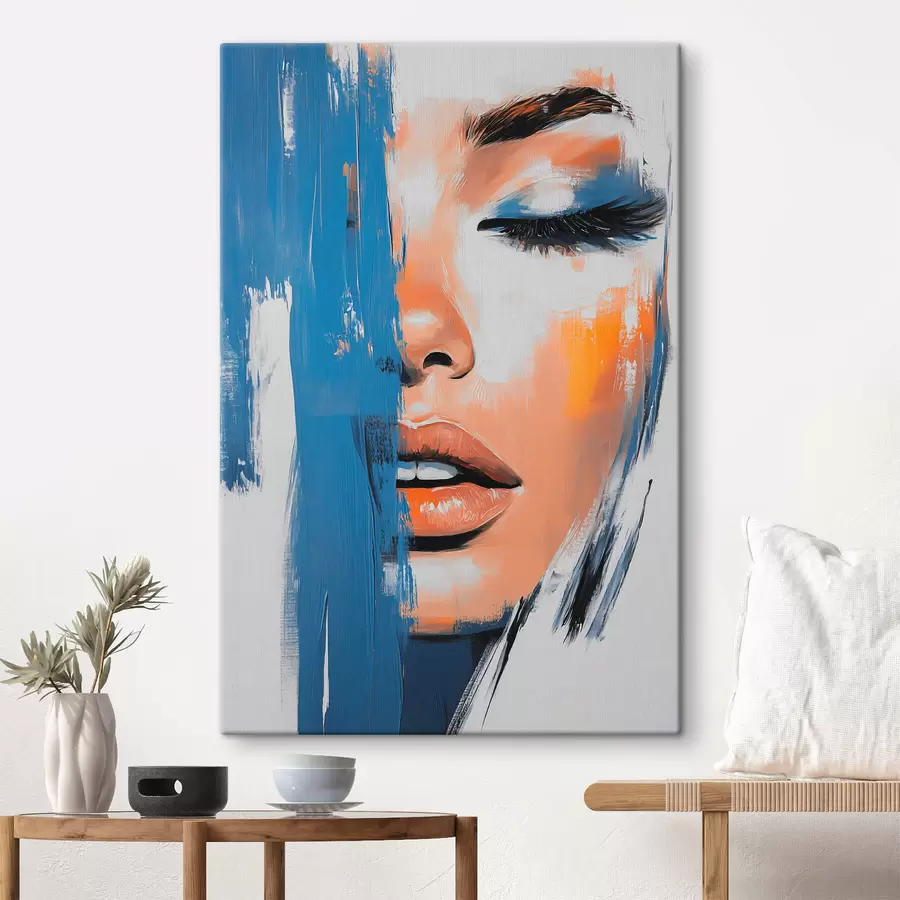 wall murals Portrait of a woman with brush strokes s42553