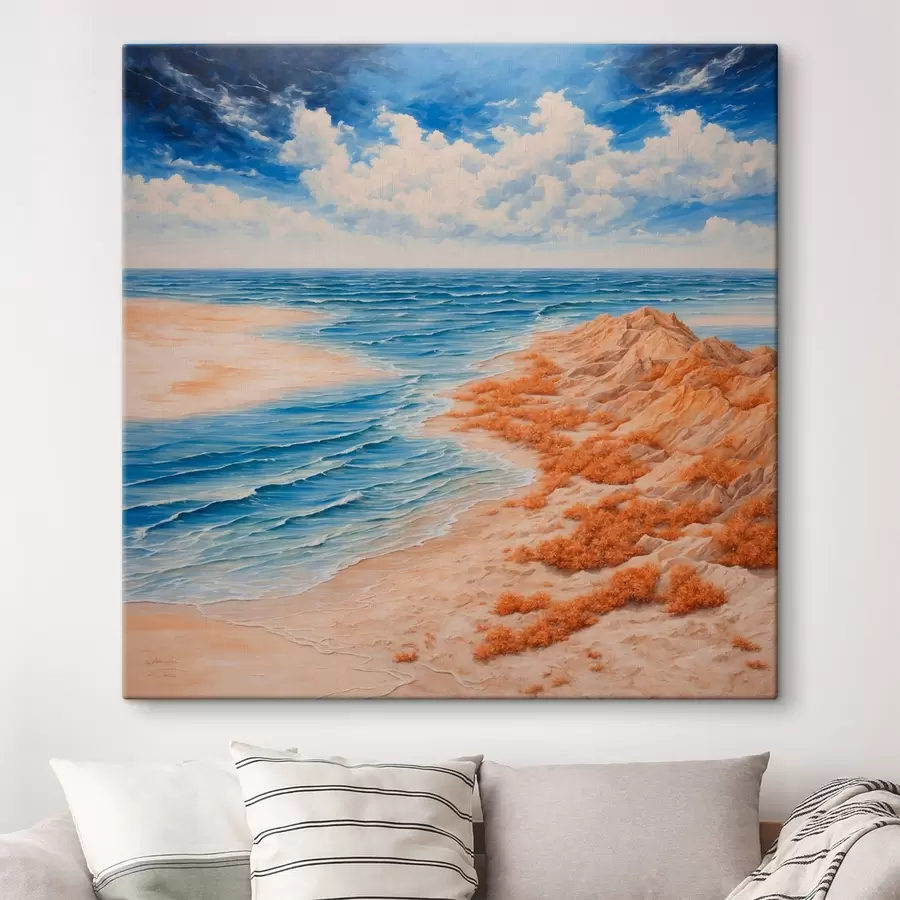 wall murals Beach and blue sky in acrylic painting style s42518