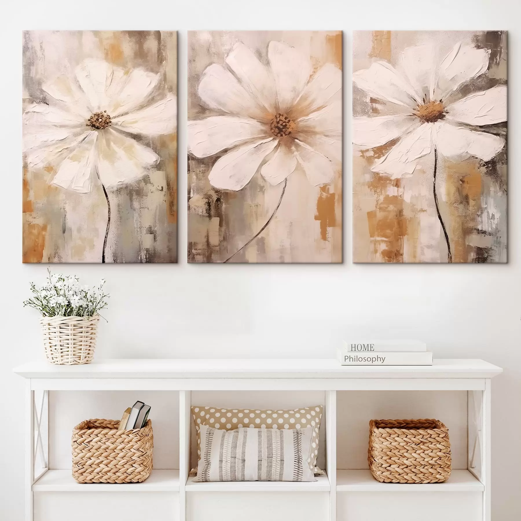 murales Tendencia flores blancas m00409