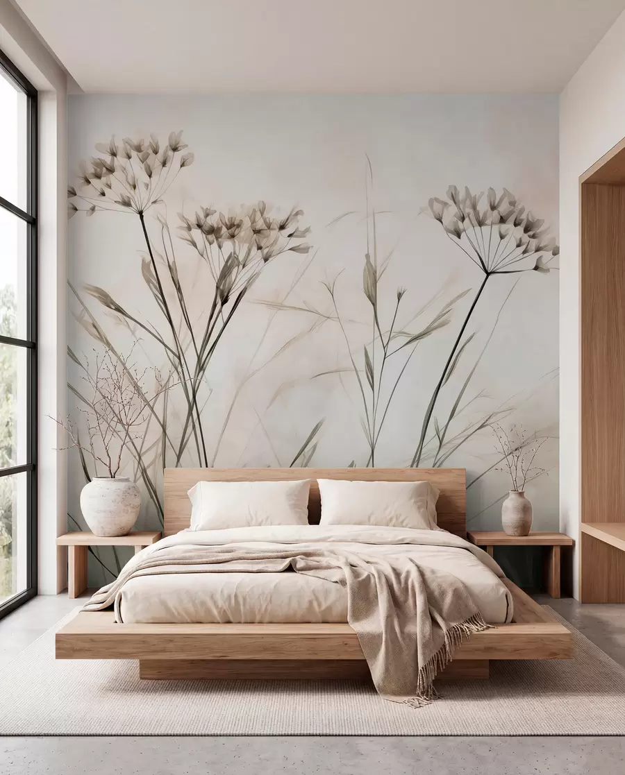Wall Mural Photo Wallpaper Herbs in watercolor blurry style w02920