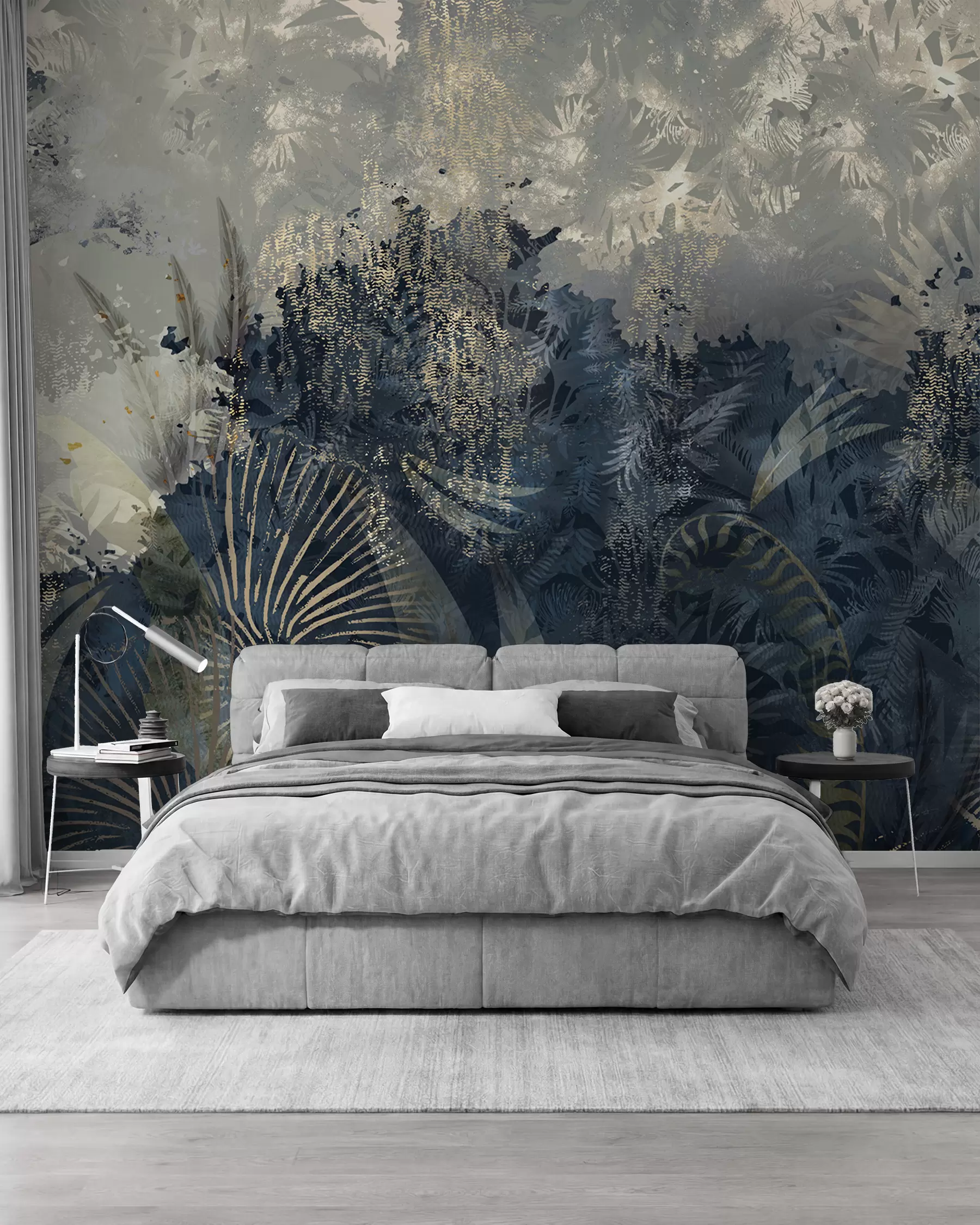 peintures murales Afrique magique avec forêt tropicale et éléments vectoriels w02643