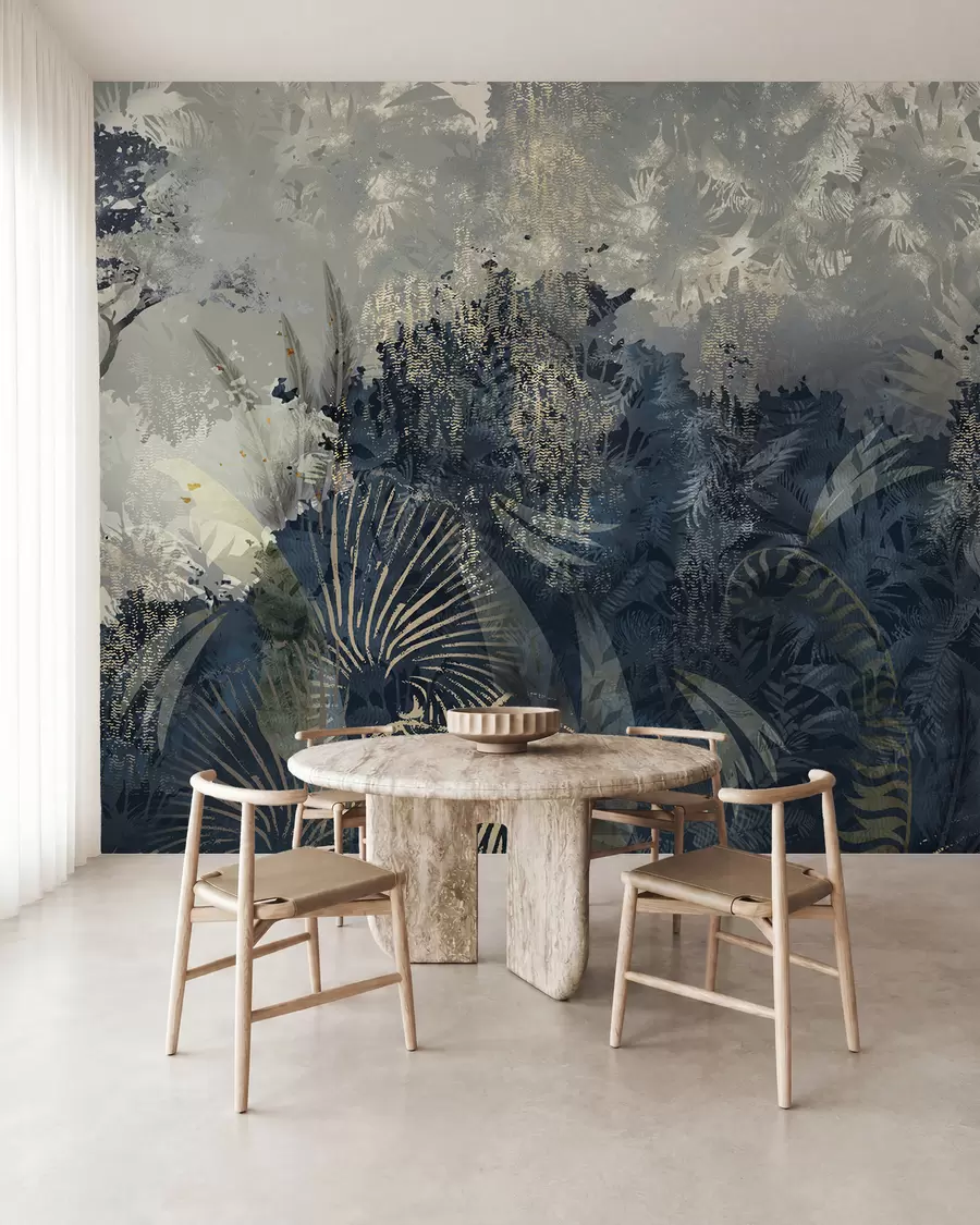 wall murals Magical Africa with rainforest and vector elements w02643