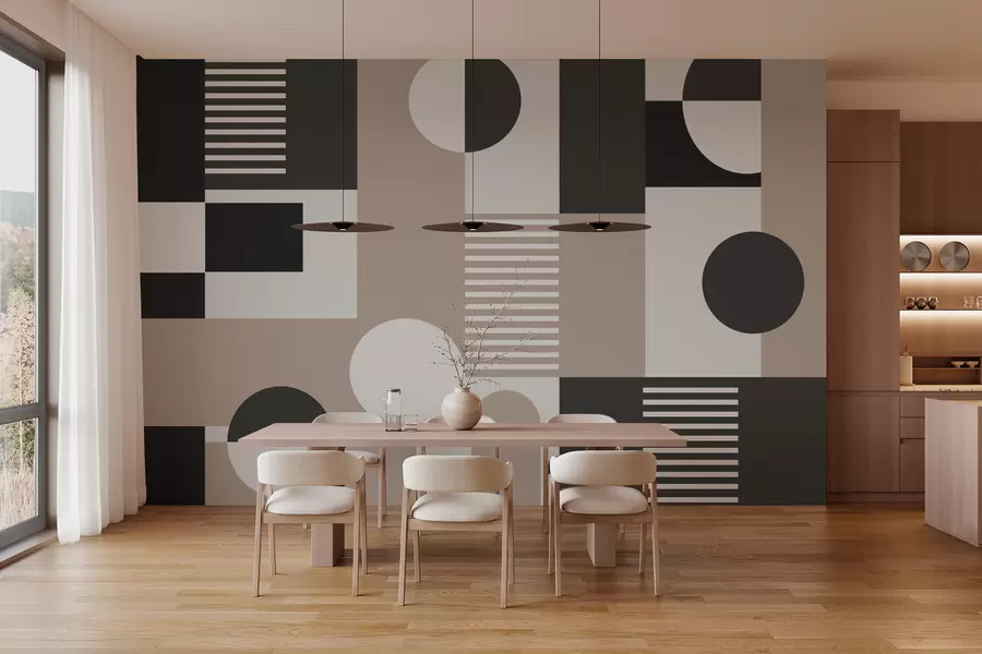 murales Formas geométricas en colores oscuros w02916v3