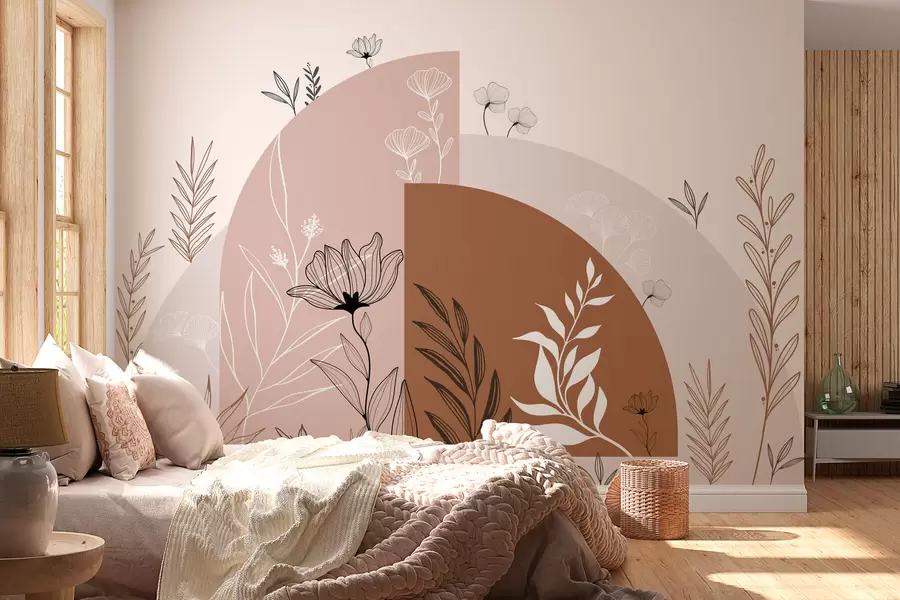 Wall Mural Photo Wallpaper Flowers and arches boho style w02933