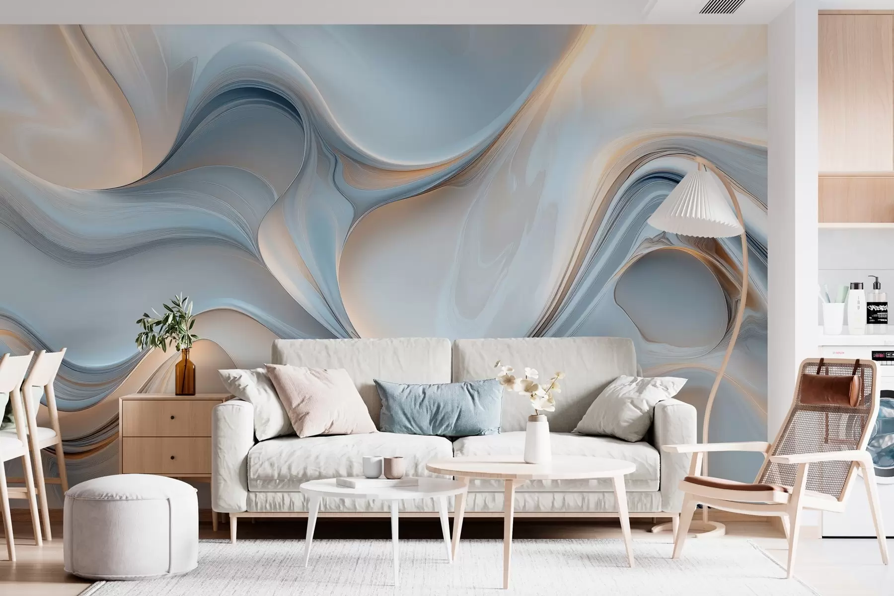 Wall Mural Photo Wallpaper Wallpaper in the style of liquid texture w02909