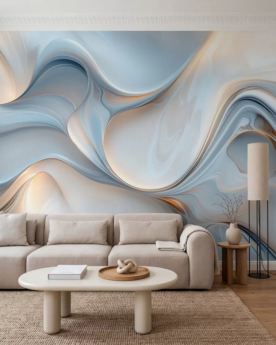 Wall Mural Photo Wallpaper Wallpaper in the style of liquid texture w02909